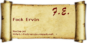 Fock Ervin névjegykártya