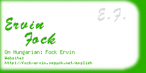 ervin fock business card